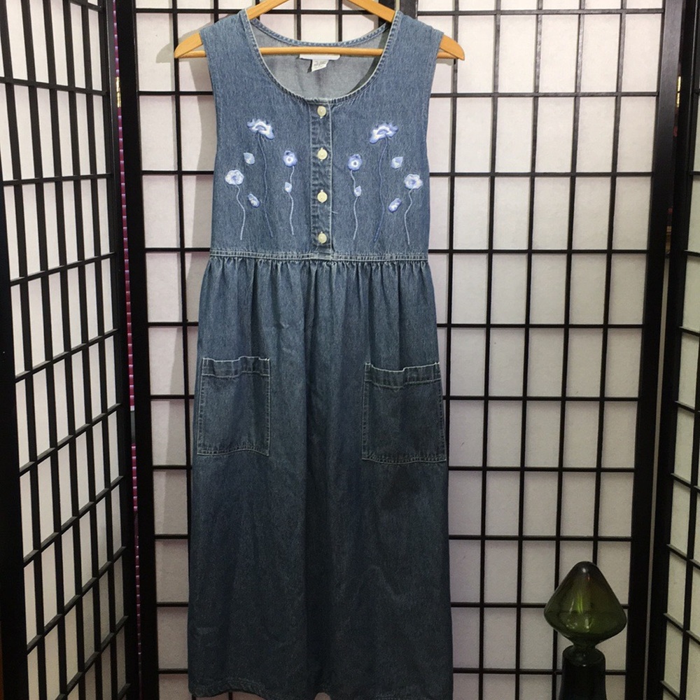 Sophia Rose Embroidered Denim Jumper Size 12